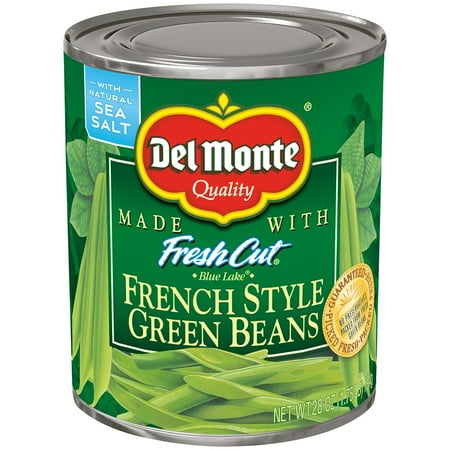 Del Monte French Style Green Beans, Gluten Free, 28 oz, Shelf Stable, Aluminum Can