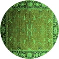 thumbnail image 1 of Ahgly Company Indoor Round Oriental Green Industrial Area Rugs, 3' Round, 1 of 4