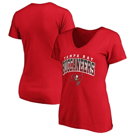 Women's Fanatics Branded Red Tampa Bay Buccaneers Faded Arch V-Neck