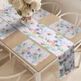 thumbnail image 2 of Ambesonne Birdhouse Table Runner & Placemats, Colorful Nests Sketch, Placemat 4 pcs + Runner 14"x90", Pale Mauve Multicolor, 2 of 2