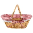 thumbnail image 6 of WHAMVOX Wicker Basket With Handle Picnic With Liner Empty Woven Basket Gardening Harvest Willow Organizer Storage Basket For Fruit Candy Wine Gathering Wedding, 6 of 8