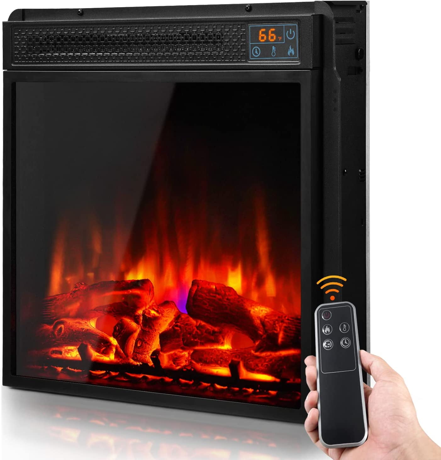 TACKspace 1400W 18'' Electric Fireplace Heater Insert, Fireplace with ...