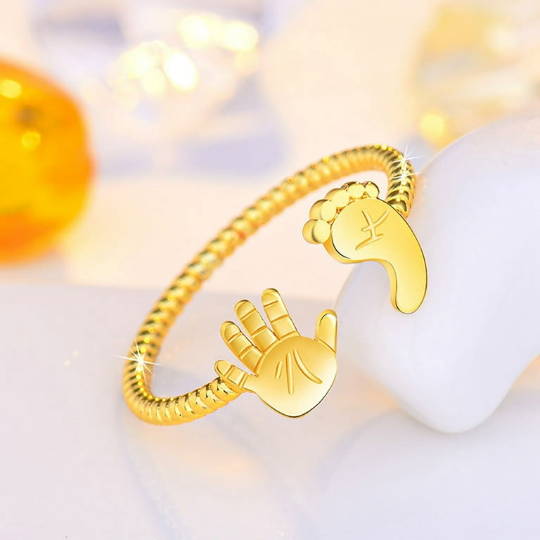 women ring eternity rings fidget spinner Baby Palm and Feet Ring Adjustable Open Gold Baby Foot and Hand Rings Statement Mothers Rings for Women Girls Mother s Day Jewelry Gifts Walmart
