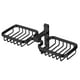 thumbnail image 3 of Estante para jabón de baño doble Caja de jabón para soporte de estante de pared sin perforaciones sin perforaciones de aluminio, negro AweSitey JJ19660-03, 3 of 6