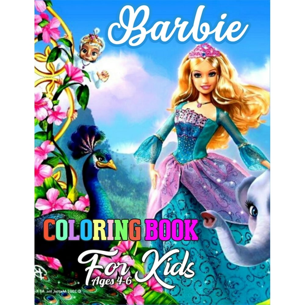 Barbie Coloring Book for Kids Ages 4-6 : Barbie Jumbo Coloring Book ...