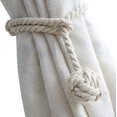 thumbnail image 2 of 2 Pack Curtain Rope Tiebacks, Retro Handmade Curtain Ropes Holdbacks, Rural Decorative Knot Ball Cord Drapery Holdbacks, Decorative Curtain Drapery Holdbacks (Beige), 2 of 5