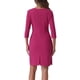 thumbnail image 3 of Vestido envolvente INSPIRE CHIC para mujer, con mangas 3/4, escote en V, elegante y casual, midi, color rosa intenso, 3 of 5