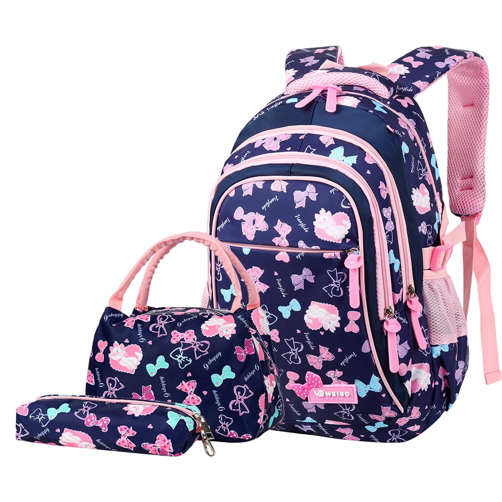 Vbiger - Set of 3 Backpack, Teens Adorable School Backpack Set Nylon