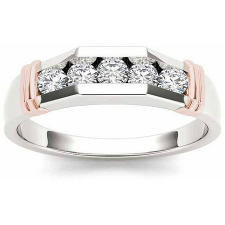 Imperial 1/2 Carat T.W. Diamond Pink Two-Tone Men's 14kt White Gold Ring