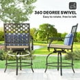 thumbnail image 4 of Outsunny Outdoor Bar Stools Set of 2, Counter Height Swivel Patio Chairs, 4 of 10