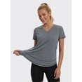 thumbnail image 4 of Rosvigor Plus Size Womens Workout Tops V Neck Short Sleeve Tee Shirts Comfy Athletic Shirts Loose Activewear Tops for Gym Running Yoga, 4 of 7