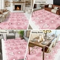 thumbnail image 6 of Valentine's Day Washable Area Rug 5 x 8 ft Pink Floral Love Heart, Soft Non Slip Rugs Stain Repellent Indoor Felt Carpet for Living Dining Room Bedroom Home Office, 6 of 9
