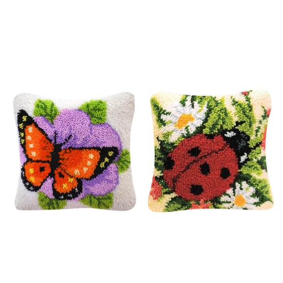 de de pestillo de mariposa y mariquita, funda de almohada, adorno Zulema Kits de gancho de pestillo de cojín