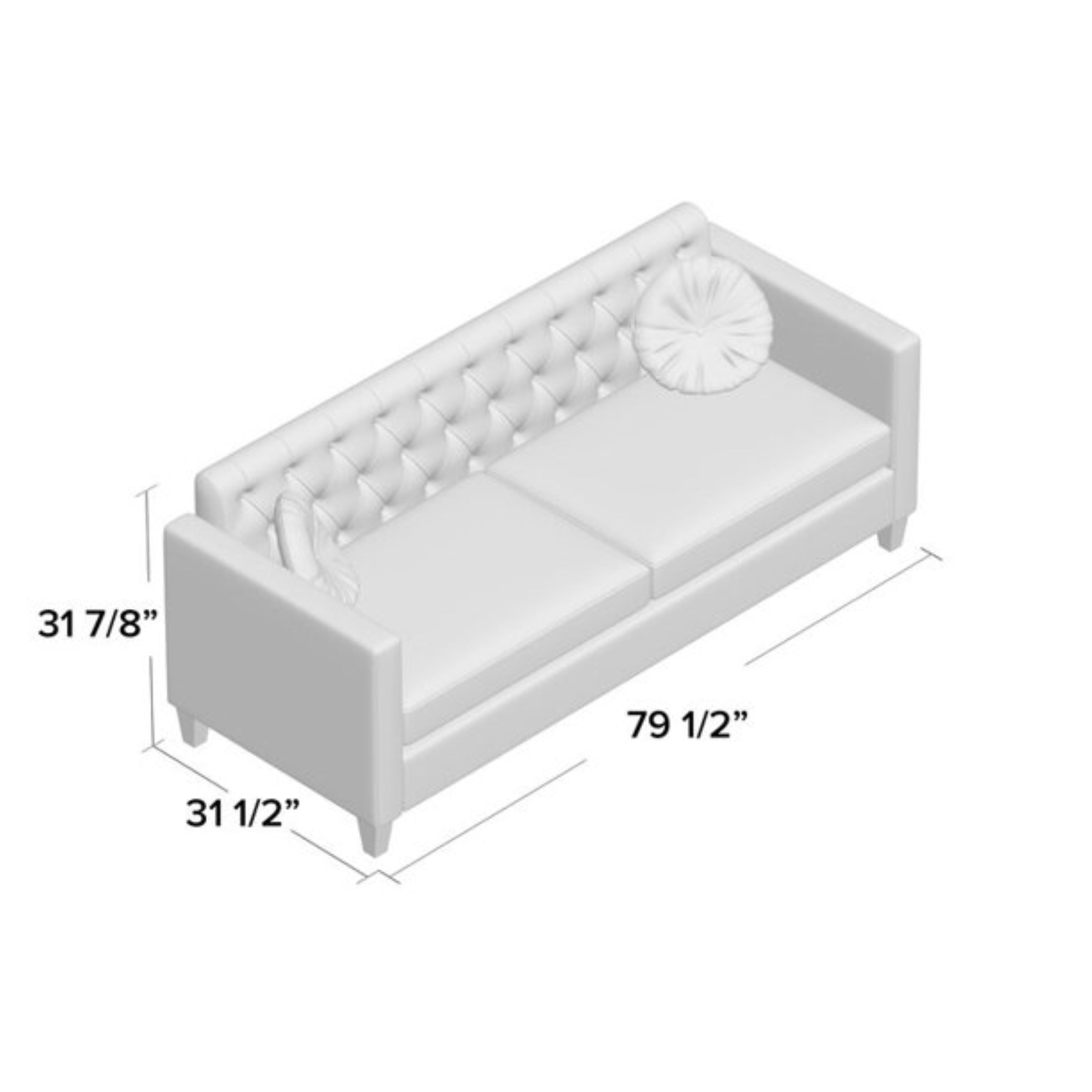 Uspridefurniture Gerame 79.5'' Velvet Square Arm Sofa,Beige