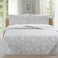 thumbnail image 4 of Great Bay Home All-Season Reversible Reversible Quilt Set With Shams  (Twin, Emma - Grey), 4 of 4