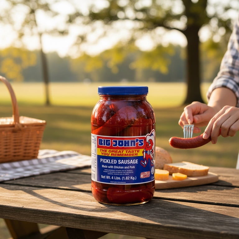 Big John's Ready to Eat Pickled Sausage 4lb Jar - Walmart.com