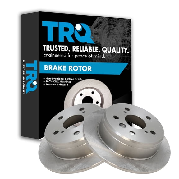 TRQ Rear Brake Rotors Set Solid Fits Select 1997-2001 Lexus ES300 1992-2001 Toyota Camry 1999-2003 Solara