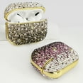 thumbnail image 6 of ELEHOLD For Airpods 4th Gen Shocproof Case Rhinestone Glitter Gradiant Full Body Protection Plating Rugged Cover for Women, Gift, Purple, 6 of 9
