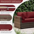 thumbnail image 3 of Snubbull 14 Piece 25.6" x 25.6" Patio Cushion Covers Replacement, Outdoor Patio Wicker Sofa Washable Cushion Slipcovers with Zipper, Burgundy, 3 of 8