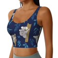 thumbnail image 5 of Sports Bra For Women, Blue Leaf Gray Koala Print Sports Bras For Women High Support, Workout Tank Tops Woman With Removable Cups, 5 of 8