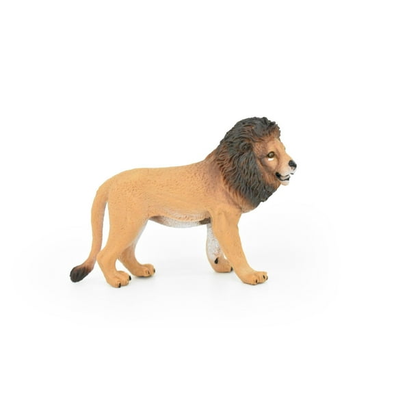 Lion, African, Male, Museum Quality Rubber Model, Hand Painted Figurine Toy 4"