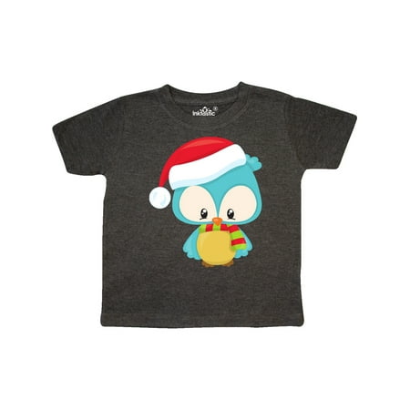 

Inktastic Christmas Owl Owl With Santa Hat And Scarf Gift Toddler Boy or Toddler Girl T-Shirt