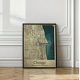 thumbnail image 3 of Chicago map Framed Art Modern Wall Decor, 3 of 15