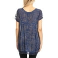 thumbnail image 2 of Sakkas Hope Embroidery And Seqiun Accents Summer Blouse - Navy - One Size Plus, 2 of 6