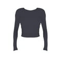 thumbnail image 3 of yunLCZ Womens Long Sleeve Shirts Womens Long Sleeve Shirts Basic Tees Crop Tops Going Out Spring 2025 Workout Outfits Y2k Clothes Spring Summer Outfits 3813, 3 of 4
