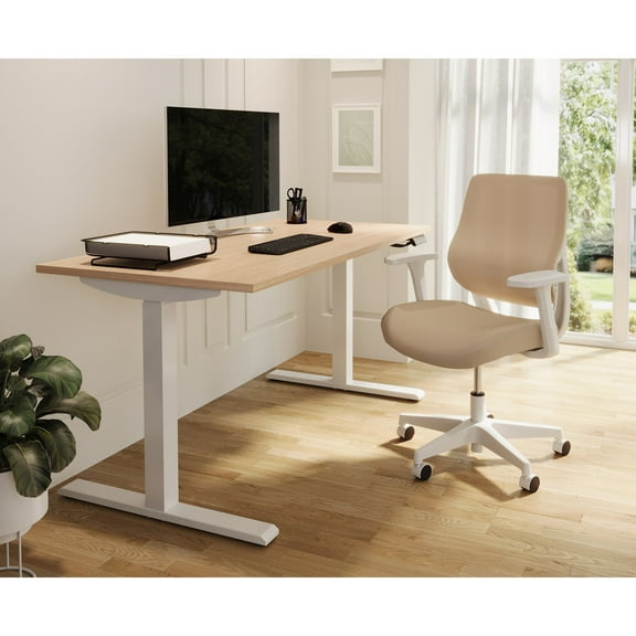 Realspace® Magellan Performance Electric 60"W Height-Adjustable Standing Desk, Natural Oak, BIFMA Compliant