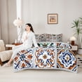 thumbnail image 4 of Erosebridal Vintage Floral Pattern 7pcs Bedding Comforter Set,Retro Boho Aesthetic Art Queen Bedding Sets For Men Women,Reversible, 4 of 7