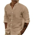 thumbnail image 2 of Dgankt Long Sleeve Shirts for Men Casual Fashion Whole Colored Turn-down Collar Button Long Sleeve Business Shirt Blouse,Size S-3XL, 2 of 6