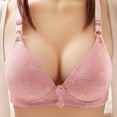 thumbnail image 2 of Penkiiy Women Bras Woman's Solid Color Comfortable Hollow Out Perspective Bra Underwear No Rims Pink Bras, 2 of 3