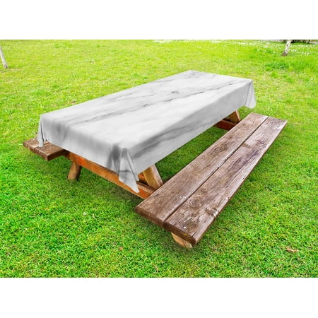 

Marble Outdoor Tablecloth Granite Surface Motif with Sketch Nature Effect and Cracks Antique Style Image Decorative Washable Fabric Picnic Tablecloth 58 X 104 Inches Grey Dust White by Ambesonne