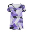 thumbnail image 4 of Blusas para Mujeres Casual, Cuello en V Impreso Manga Corta Camiseta de Verano Top Hecho de Poliéster Cómodo para el Uso Diario, Blusas de Verano de la Mujer, 4 of 6