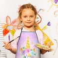 thumbnail image 2 of Rainbow Unicorn Pattern Kids Aprons for Girls and Boys,Adjustable Neck Strap Toddler Aprons for Kids Cooking Baking, 2 of 6