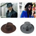 thumbnail image 5 of Chapeau Fedora Rétro Classique Unisexe en Feutre Dur Trilby Gangster Casquette Ruban Bande pour Femmes Hommes, 5 of 5
