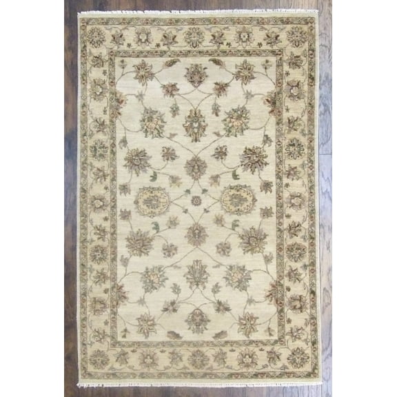 Wahi Rugs Hand Knotted Indo Chobie Natural-dye 4'0"x6'0" -w656