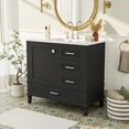 thumbnail image 5 of 36-Inch Bathroom Vanity | Soft Close, Overflow Design for Dry Space | Premium Ceramic, Solid Wood Build | Organizes Bathroom Essentials, 5 of 7