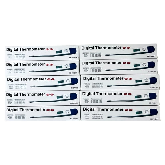 Clinical Digital Thermometer Oral/Rectal/Underarm - Pack of 10