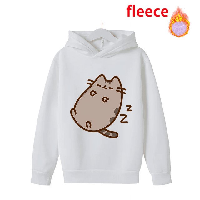 Pusheen-Sudadera de lana con estampado de dibujos animados para niño, suéter con capucha de lana para mantener el calor y la comodidad, ideal para regalo de Navidad, novedad de 2023