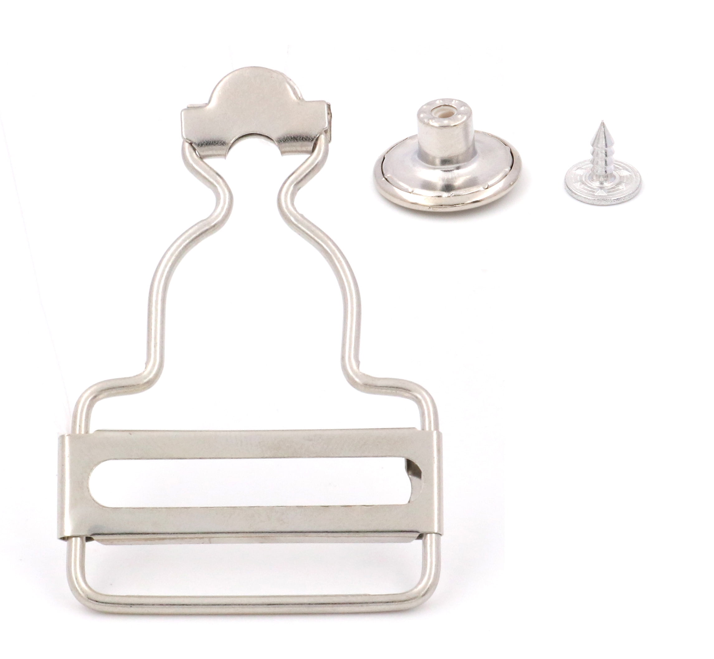 Fenggtonqii Overall Dungaree Suspender Buckles Adjuster with NoSew Buttons, 1.25'' Wide Bottom