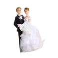 thumbnail image 5 of balikha Wedding Cake Toppers Bride and Groom Cake Decor Sculpture with White Mesh Veils Romantic Couple Statue for Desk Wedding Party Style A, 5 of 9