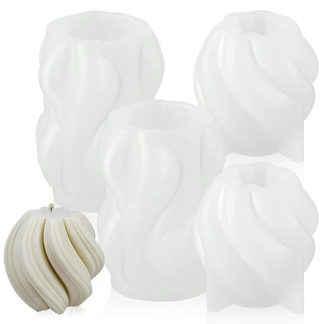 FELTECHELECTR 4 moldes de silicona para velas, moldes de silicona 3D para hacer velas, moldes para manualidades DIY, velas de cera
