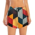 thumbnail image 2 of Goofa Geometric Cube Pattern Art Printed Women 2 in 1 Running Shorts,Quick Dry Athletic Workout Shorts,High Waisted Athletic Shorts with Liner Pockets-XX-Large, 2 of 9