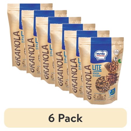 (6 pack) Nutrisnacks Granola Lite, Cacao Nibs & Almonds 10.5 oz., Ready to Enjoy with Milk or Yogurt