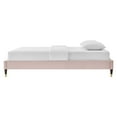 thumbnail image 4 of Platform Bed Frame, Full Size, Velvet, Pink, Modern Contemporary Urban Design, Bedroom Master Guest Suite, 4 of 7