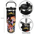 thumbnail image 5 of Mushroom 30 oz Tumbler with Handle and Flip Straw，Stainless Steel Double Wall Insulated Travel Bottle with Top Handle Lid, Spill-Proof Tumbler with Straw and Handle for Men Women, 5 of 6