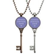 Qoutes Healing Sentences Desire Mist Life Key Necklace Pendant Jewelry Couple Decoration