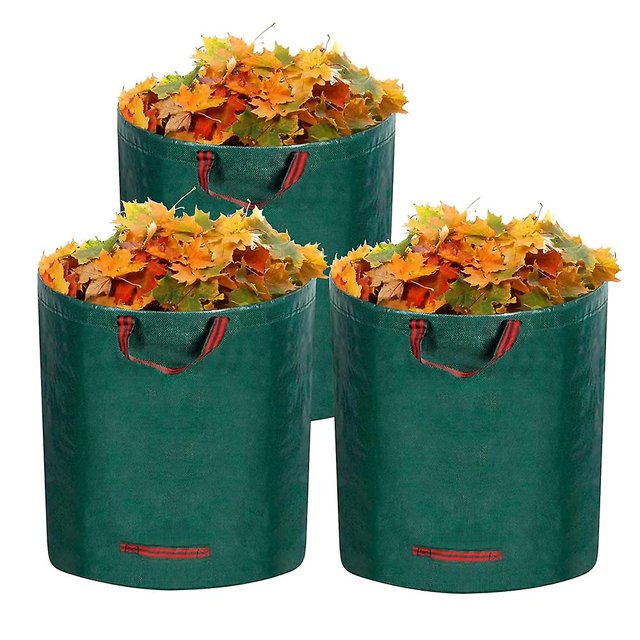 Bolsas de jardín, 3 piezas, bolsas impermeables para desechos de jardín, bolsas grandes y resistentes, independientes y plegables